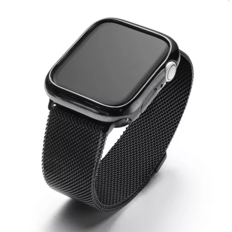 Milanese Loop Apple Watch fém szíj és képernyővédő tok, 38mm kijelzőjű okosórákhoz, rosegold