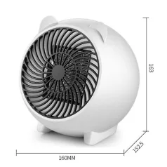   Hordozható Mikro Ventilátoros PTC Fűtőtest, automatikus PTC fűtés szabályozás, 250W/500W fűtési teljesítmény, fehér