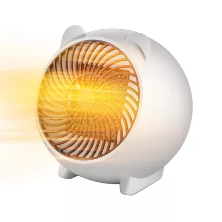 Hordozható Mikro Ventilátoros PTC Fűtőtest, automatikus PTC fűtés szabályozás, 250W/500W fűtési teljesítmény, fehér