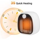 Hordozható Mini hősugárzó, PTC Fűtőtest, 3 különböző fokozattal, 650W/1000W állítható fűtési teljesítmény, fehér