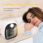 Hordozható Mini hősugárzó, PTC Fűtőtest, 3 különböző fokozattal, 650W/1000W állítható fűtési teljesítmény, fehér