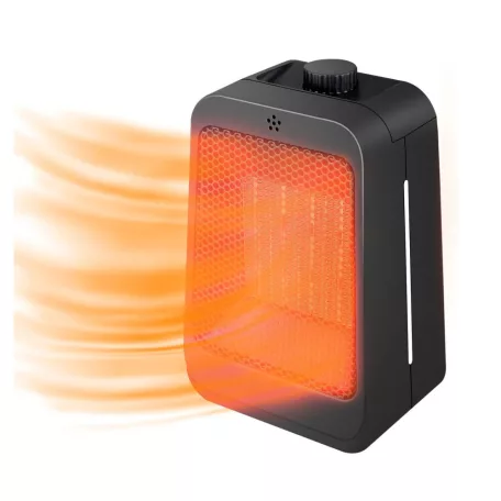 Hordozható Mini Hősugárzó, PTC Fűtőtest, 3 különböző fokozattal, 1200W állítható fűtési teljesítmény, fekete