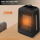 Hordozható Mini Hősugárzó, PTC Fűtőtest, 3 különböző fokozattal, 1200W állítható fűtési teljesítmény, fekete