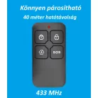 Univerzális Távirányító, 433MHz, 4 gomb, intelligens riasztó és okosotthon rendszerhez, fekete
