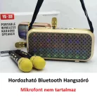 Hordozható Hangszóró, Bluetooth hangfal, USB input, MicroSD kártya olvasó, arany színű