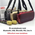 Hordozható Hangszóró, Bluetooth hangfal, USB input, MicroSD kártya olvasó, arany színű
