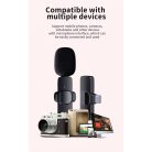 Csiptetős Dual Vezeték Nélküli Mikrofon, Okostelefonhoz, Omnidirekcionális, Wireless, USB-C/Lightning csatlakozó, fekete