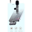 Csiptetős Dual Vezeték Nélküli Mikrofon, Okostelefonhoz, Omnidirekcionális, Wireless, USB-C/Lightning csatlakozó, fekete