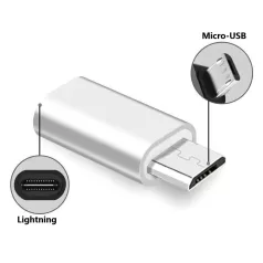   OTG átalakitó adapter (Lightning ->MicroUSB ), alumínium ház, Plug&Play, ezüst